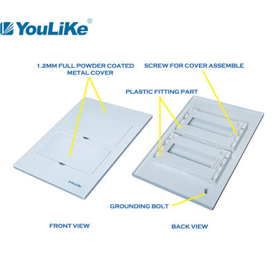 Recessed Mounted MCB Distribution Box Electrical Power Distribution Equipment With Metal Enclosure