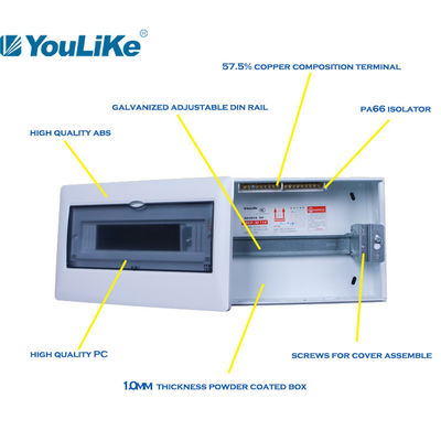 Dustproof 14 Way DB Box , Residential Distribution Board IP40 Protection