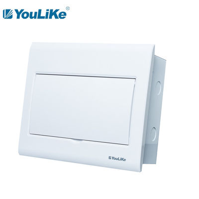 White Flush Mount 10 Way MCB Box , PC Distribution Box Anti Deformation