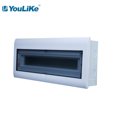 Plastic Electrical Power MCB Distribution Box Flush Mounted 21 Way With Din Rail